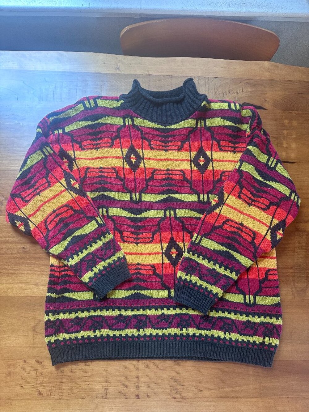 Vintage Neiman Marcus Aztec Fair Isle Sweater